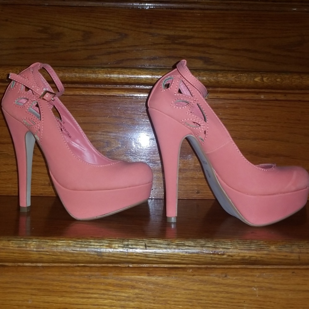 Coral high heels
